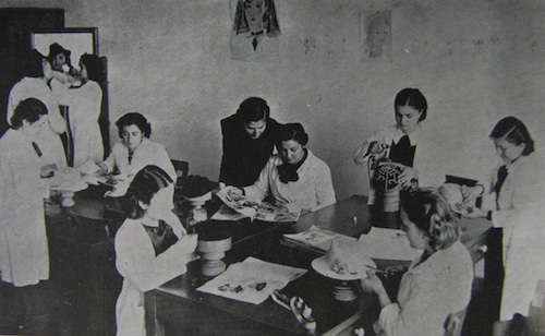 Students of Izmir Girls' Institute in Fashion Class. From the 1937-38 yearbook of&nbsp;Izmir Girls' Institute.